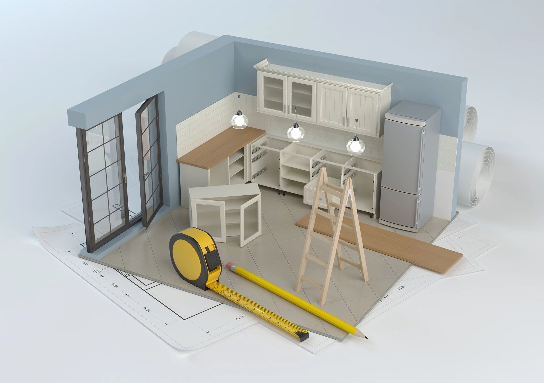 measurement tools to measure all the flooring areas in Wade Hampton Blvd Ste area by Wilkins Carpet and Tile