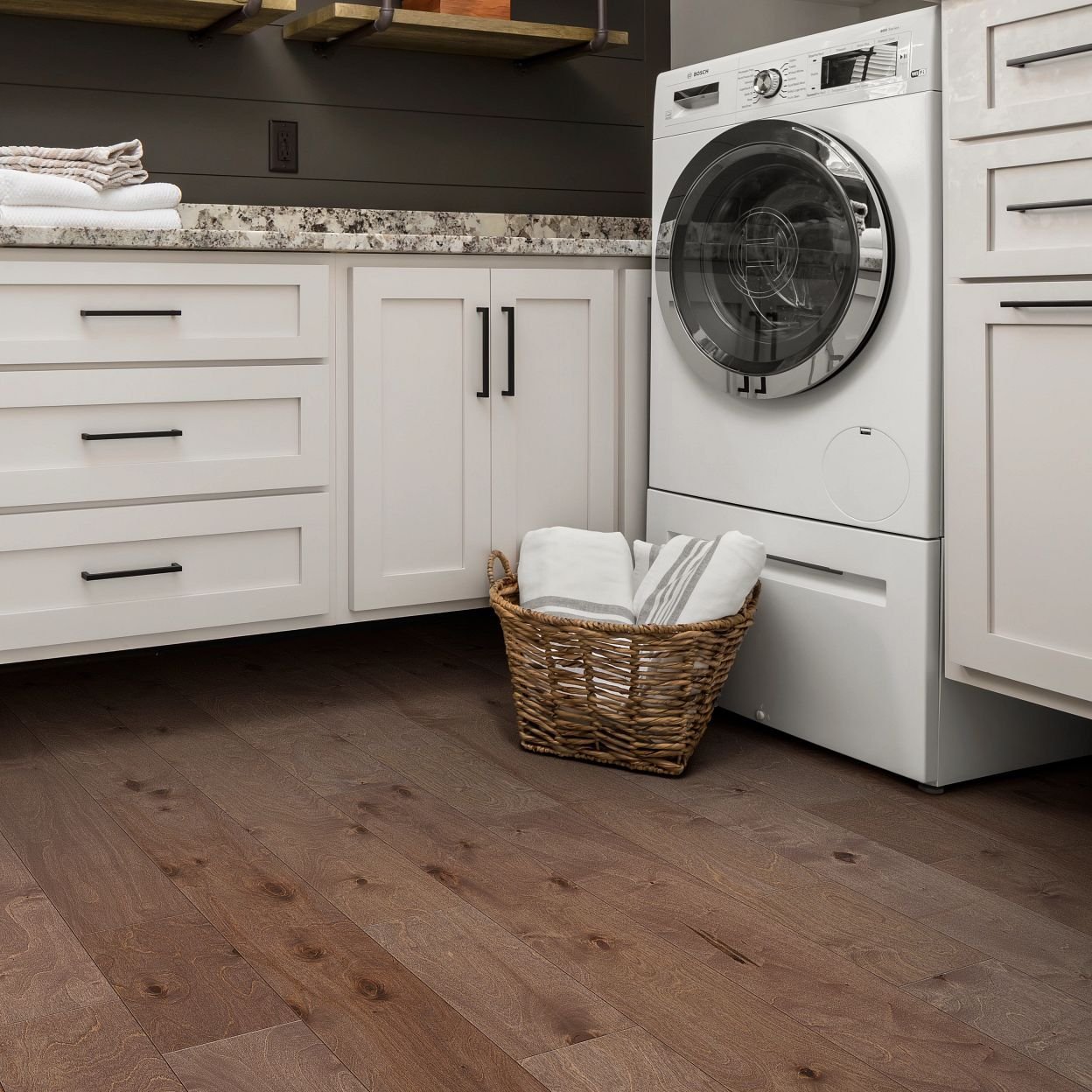 bathroom vinyl flooring and washing machine on Wade Hampton Blvd Ste area